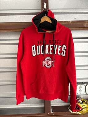 Scarlet & Gray Ohio State Buckeyes Embroidered Logo Hoodie Sweatshirt